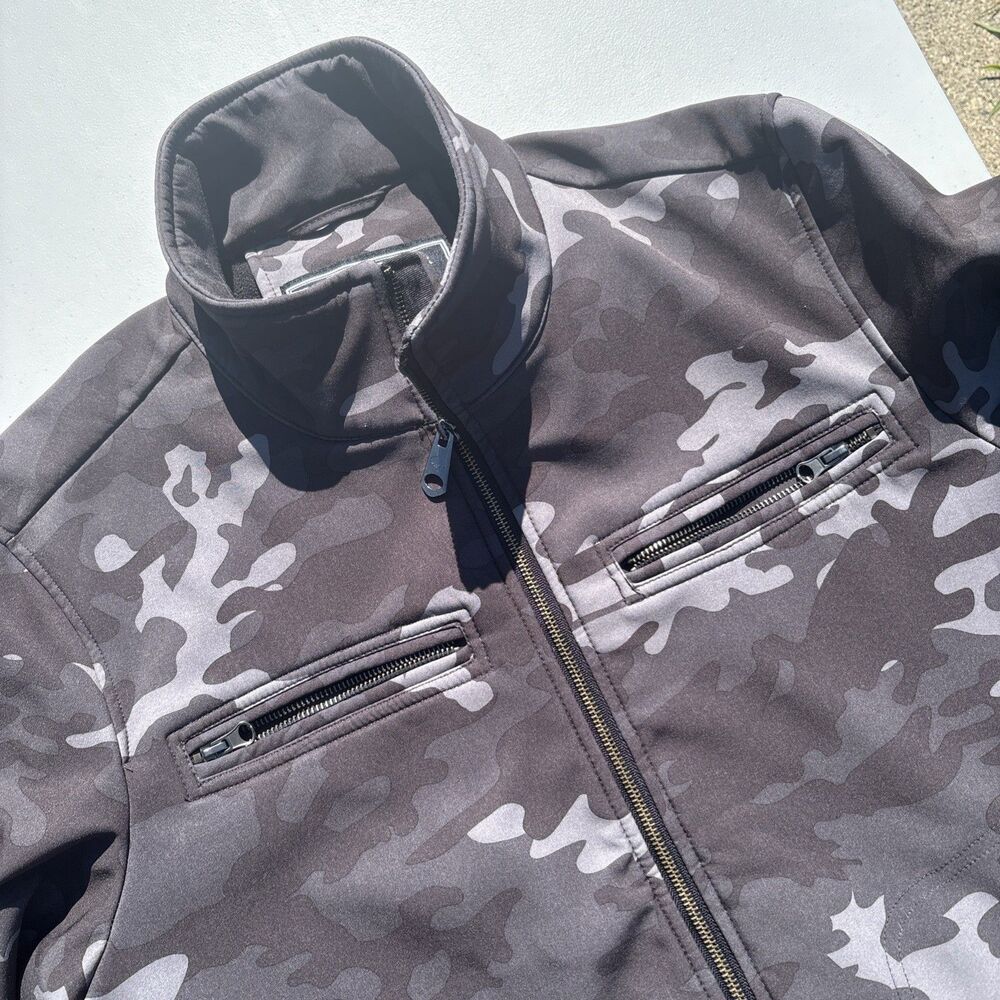 Buffalo David Bitton Jacket Men's Size Large Gray Camo Outerwear Pockets